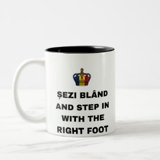 CANECA DE CAFÉ EM DOIS TONS SENTA-SE BEM E ENTRE COM O PÉ DIREITO