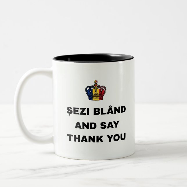 CANECA DE CAFÉ EM DOIS TONS SENTE-SE BEM E DIGA OBRIGADO (Esquerda)