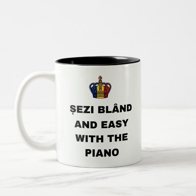 CANECA DE CAFÉ EM DOIS TONS SENTE-SE BEM E TOCA PIANO COM FACILIDADE (Esquerda)