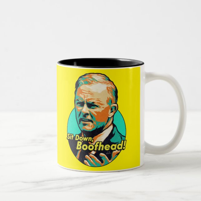 Caneca De Café Em Dois Tons Sente-se, Cabeça-de-Táxi! (Direita)