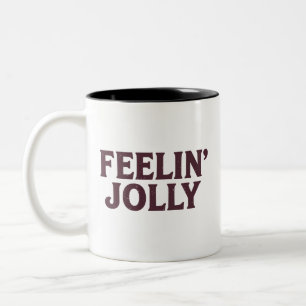 Caneca De Café Em Dois Tons Sentir o espírito de Natal Jolly Engraçado