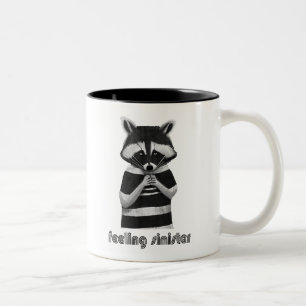 Caneca De Café Em Dois Tons Sentir-se Sapado Engraçado Raccoon