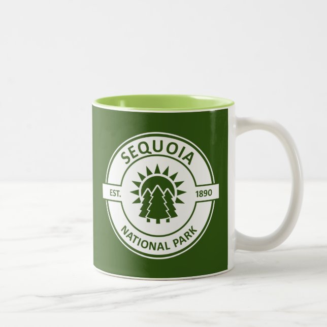 Caneca De Café Em Dois Tons Sequoia National Park Sun Trees (Direita)