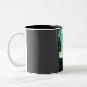 Caneca De Café Em Dois Tons Sequoia National Park Vintage Mínimo Viagem Poste