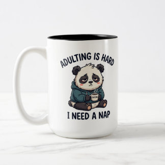 Caneca De Café Em Dois Tons Ser Adulto é Difícil Preciso de um Cochilo Panda C