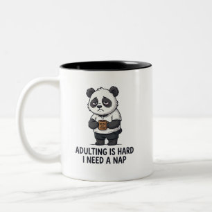 Caneca De Café Em Dois Tons Ser Adulto É Difícil Preciso De Um Cochilo Panda C
