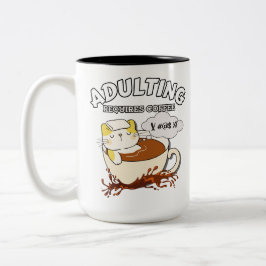 Caneca De Café Em Dois Tons Ser Adulto Requer Café