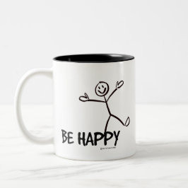 CANECA DE CAFÉ EM DOIS TONS SER FELIZ MUG
