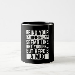 Caneca De Café Em Dois Tons Ser seu sogro parece ser presente suficiente