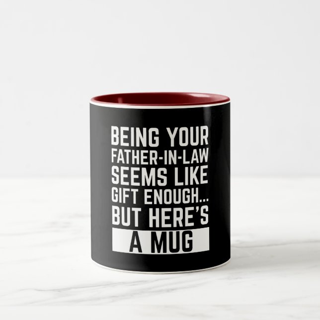 Caneca De Café Em Dois Tons Ser seu sogro parece ser um presente suficiente (Centro)