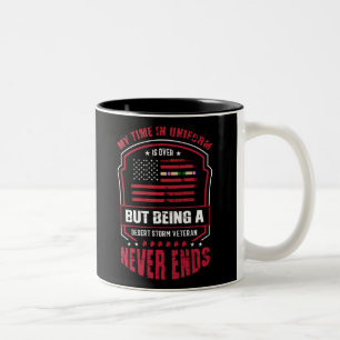 Caneca De Café Em Dois Tons Ser Um Veterano De Tempestade No Deserto Nunca Ter
