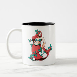 Caneca De Café Em Dois Tons Sereia de Natal