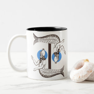 Caneca De Café Em Dois Tons Sereia do Imperador Macho Triton