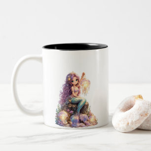 Caneca De Café Em Dois Tons Sereia fofa