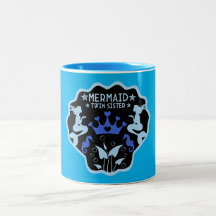 Caneca De Café Em Dois Tons Sereia Gêmeas