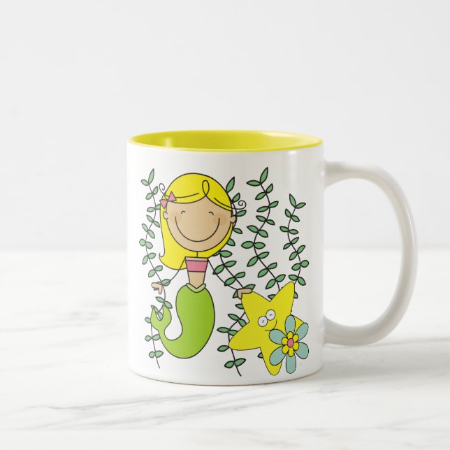 Caneca De Café Em Dois Tons Sereia Loira (Direita)