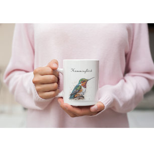 Caneca De Café Em Dois Tons Serenata de Hummingbird, personalizada