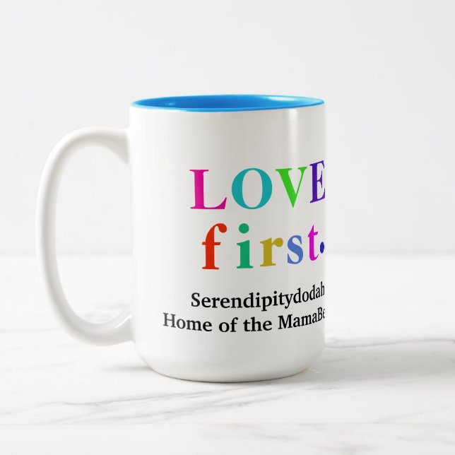 Caneca De Café Em Dois Tons Serendipitydodah Love First Mug (Esquerda)
