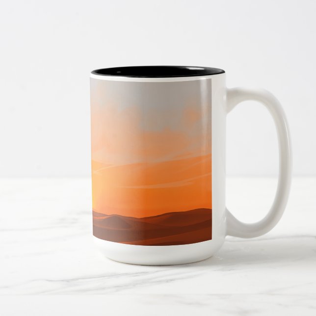 Caneca De Café Em Dois Tons Serene Desert Sunset (Direita)