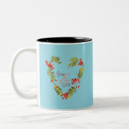 Caneca De Café Em Dois Tons Serene Evergreen design para amantes do outono