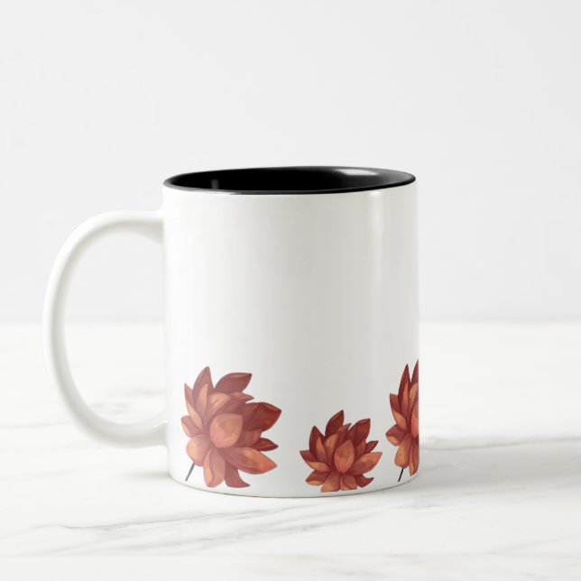 Caneca De Café Em Dois Tons Serene Girl & Pink Lotus Flower Mug (Esquerda)