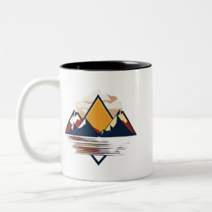 Caneca De Café Em Dois Tons Serene Mountain Scene - Mug de dois tons 11 oz