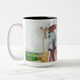 Caneca De Café Em Dois Tons Serene Watercolor Scene Ceramic Cup for Home and O