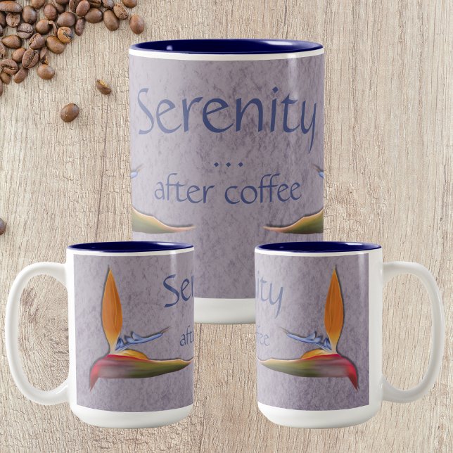 Caneca De Café Em Dois Tons Serenidade após café - Pássaro do Paraíso (Criador carregado)