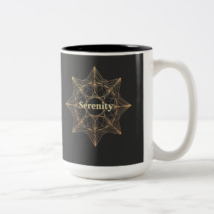 Caneca De Café Em Dois Tons Serenity Mandala Ouro Sacred