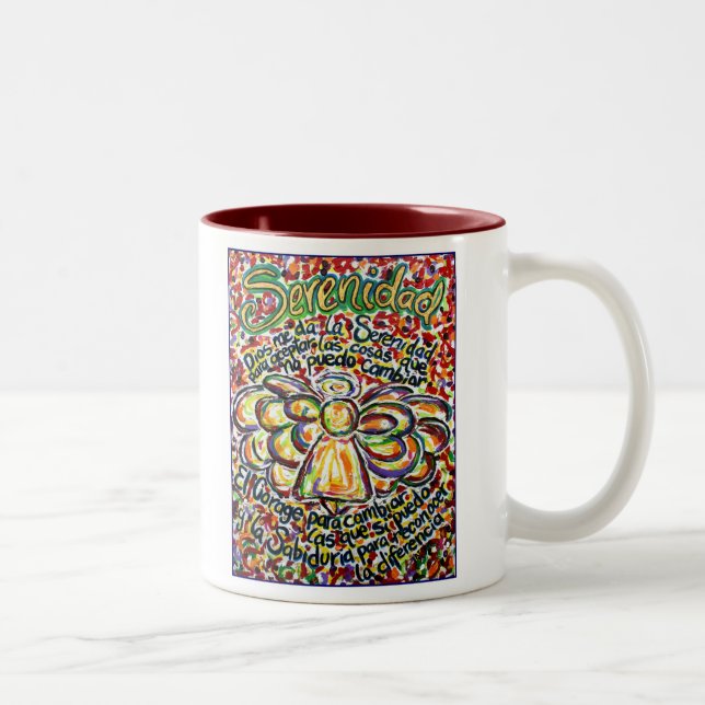 Caneca De Café Em Dois Tons Serenity Prayer Angel Mug (Direita)