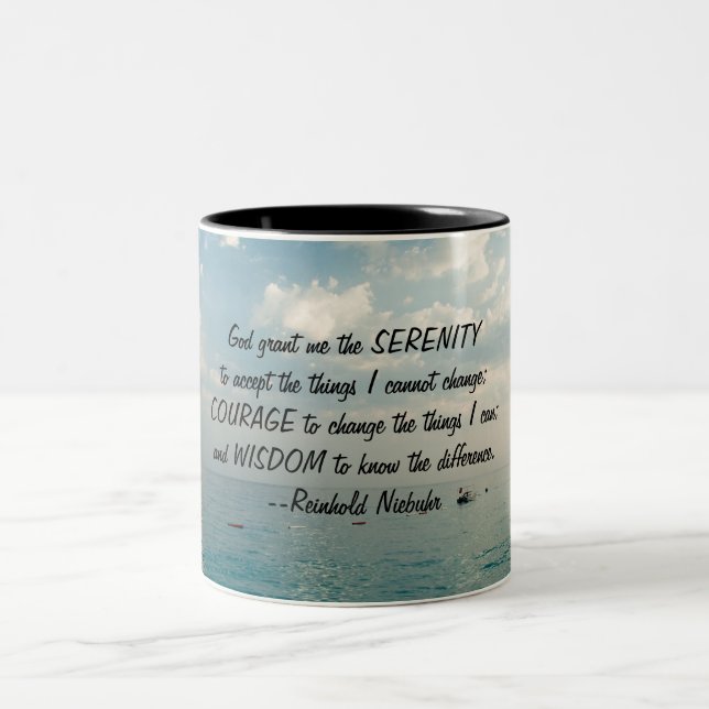 Caneca De Café Em Dois Tons Serenity Prayer Seascape Mug (Centro)