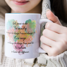 Serenity Prayer Watercolor - Mug De Café De Dois T