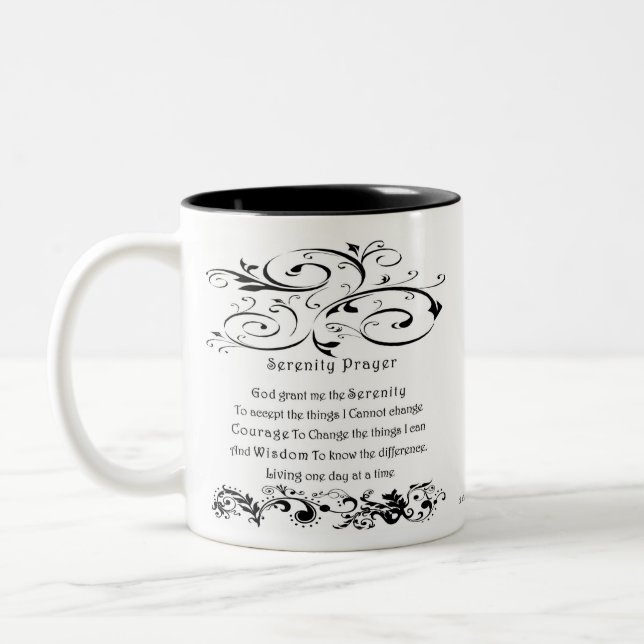 Caneca De Café Em Dois Tons Serenity Prayer White (Esquerda)