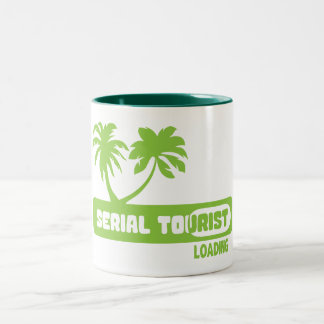Caneca De Café Em Dois Tons serial tourist citation palmier loading humour