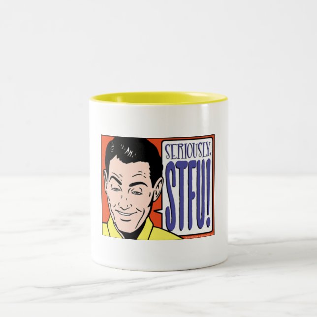 Caneca De Café Em Dois Tons Seriamente STFU, homem (Centro)