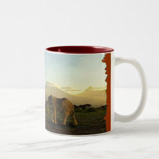 Caneca De Café Em Dois Tons Série Afro-Elefante