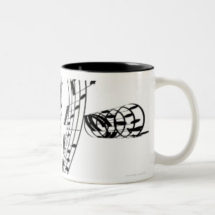 Caneca De Café Em Dois Tons Série do violoncelo de J.S.Bach
