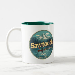 Caneca De Café Em Dois Tons Serrania Dentada Wilderness Idaho Montanha Caminha