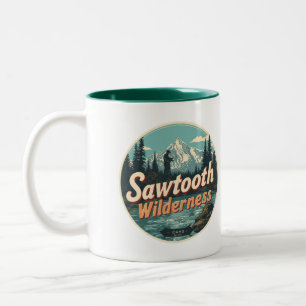 Caneca De Café Em Dois Tons Serrra Dentada Deserto Idaho Montanha Caminhada Al