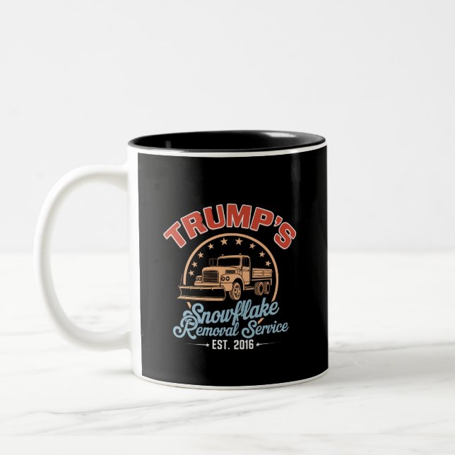 Caneca De Café Em Dois Tons Serviço de Remoção de Flocos de Neve de Trump Trum (Esquerda)