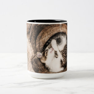 Caneca De Café Em Dois Tons Sesta do gato