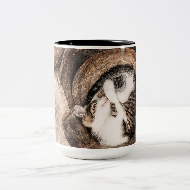 Caneca De Café Em Dois Tons Sesta do gato (Centro)