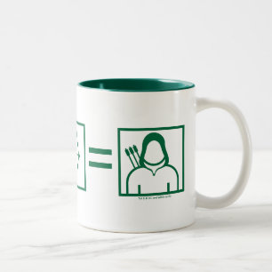 Caneca De Café Em Dois Tons Seta Equação de Seta Verde