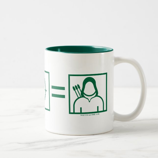 Caneca De Café Em Dois Tons Seta | Equação de Seta Verde (Direita)