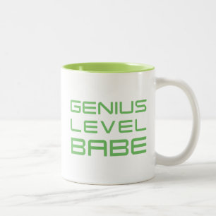 Caneca De Café Em Dois Tons Seta   Gênio Nível Babe