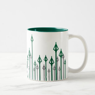 Caneca De Café Em Dois Tons Setas do vertical da seta   gráficas
