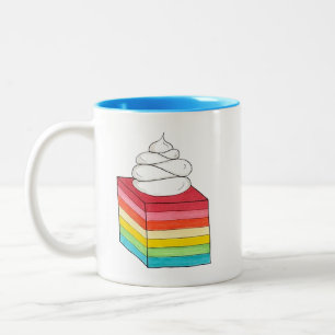 Caneca De Café Em Dois Tons Sete Camadas Retro Arco-Íris Gelatina Calada