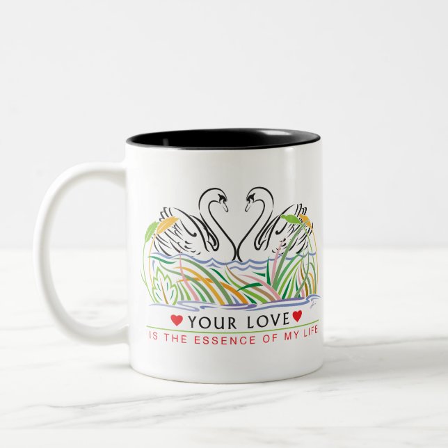 Caneca De Café Em Dois Tons Seu Amor é essência (Esquerda)
