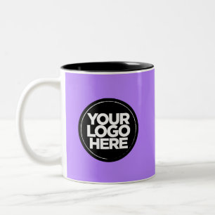 Caneca De Café Em Dois Tons Seu especial de logotipo Cores Purple Mugs Modelo