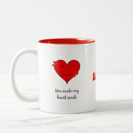 Caneca De Café Em Dois Tons Seu nome é coração sorridente